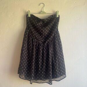 Motel Murni Mini Dress in Polka Dot Black Chiffon